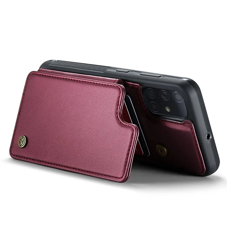 CASEME C22 Series for Samsung Galaxy A51 4G SM-A515 Case Kickstand Phone Cover with 4 Card Slots