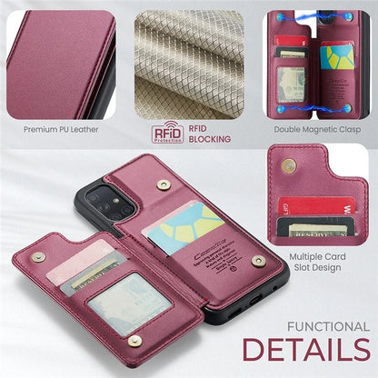 CASEME C22 Series for Samsung Galaxy A51 4G SM-A515 Case Kickstand Phone Cover with 4 Card Slots