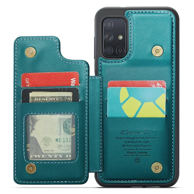 CASEME C22 Series for Samsung Galaxy A51 4G SM-A515 Case Kickstand Phone Cover with 4 Card Slots