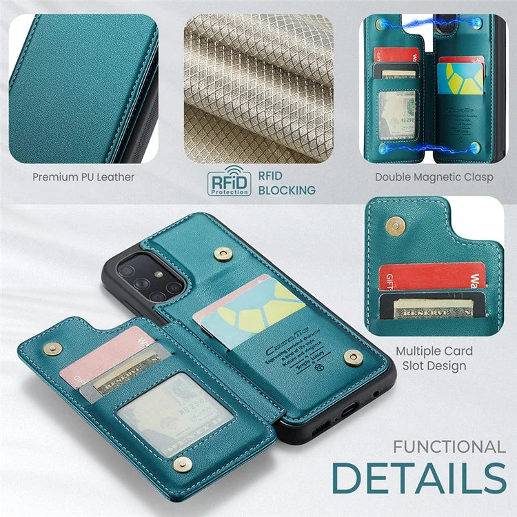 CASEME C22 Series for Samsung Galaxy A51 4G SM-A515 Case Kickstand Phone Cover with 4 Card Slots