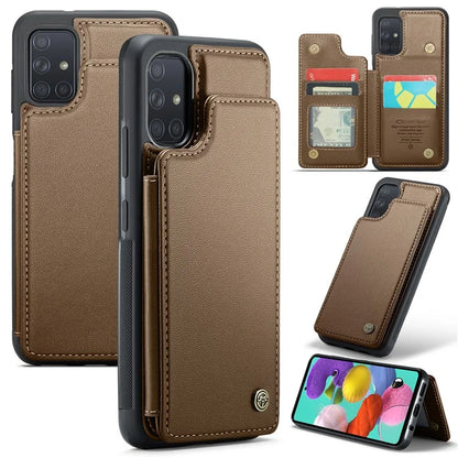 CASEME C22 Series for Samsung Galaxy A51 4G SM-A515 Case Kickstand Phone Cover with 4 Card Slots