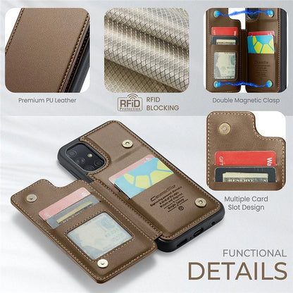 CASEME C22 Series for Samsung Galaxy A51 4G SM-A515 Case Kickstand Phone Cover with 4 Card Slots
