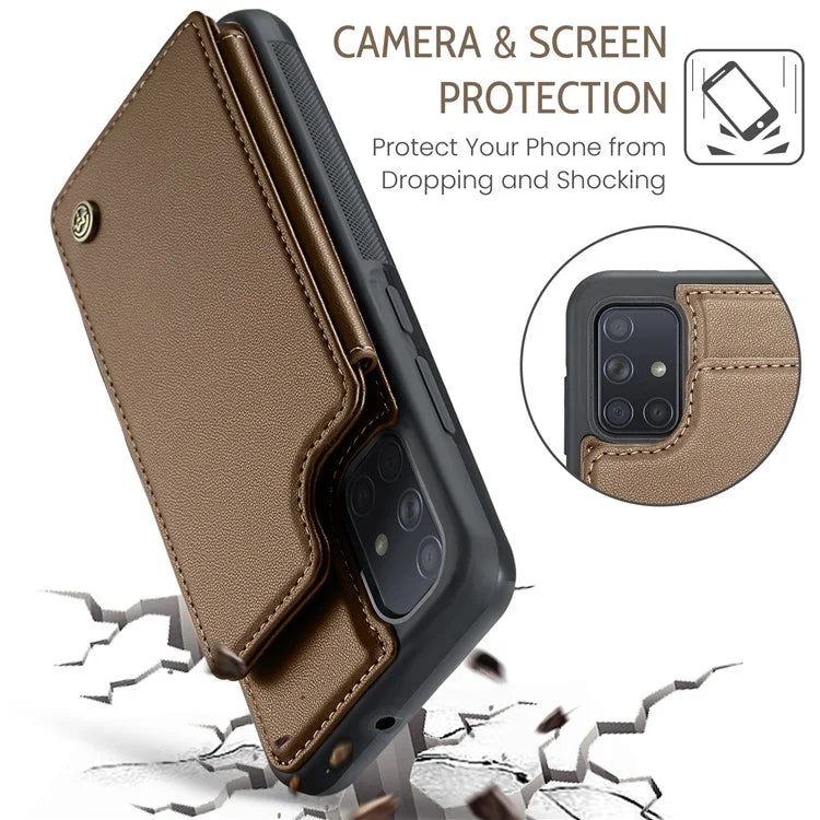 CASEME C22 Series for Samsung Galaxy A51 4G SM-A515 Case Kickstand Phone Cover with 4 Card Slots