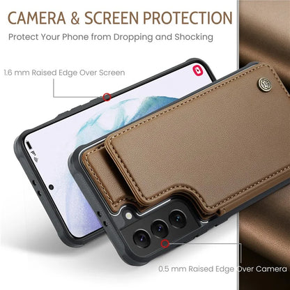 CASEME C22 Series for Samsung Galaxy S21 5G / 4G Case Card Slots RFID Blocking Phone Cover
