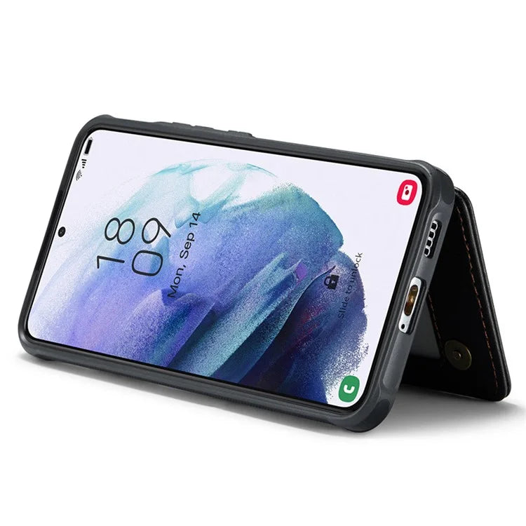 CASEME C22 Series for Samsung Galaxy S21 5G / 4G Case Card Slots RFID Blocking Phone Cover