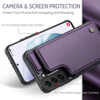 CASEME C22 Series for Samsung Galaxy S21 5G / 4G Case Card Slots RFID Blocking Phone Cover