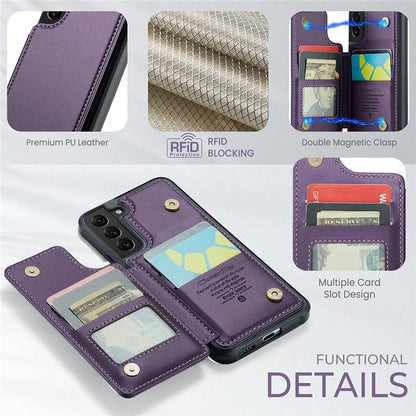 CASEME C22 Series for Samsung Galaxy S21 5G / 4G Case Card Slots RFID Blocking Phone Cover