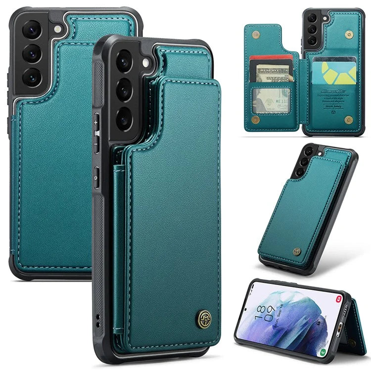 CASEME C22 Series for Samsung Galaxy S21 5G / 4G Case Card Slots RFID Blocking Phone Cover