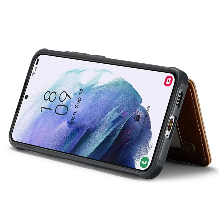 CASEME C22 Series for Samsung Galaxy S21 5G / 4G Case Card Slots RFID Blocking Phone Cover