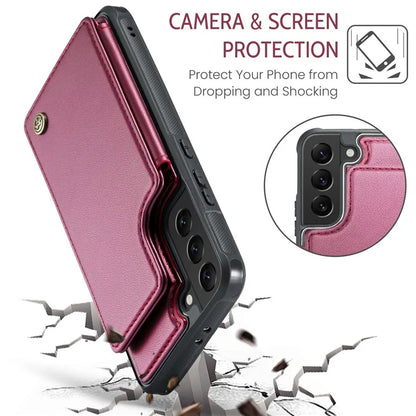 CASEME C22 Series for Samsung Galaxy S21 5G / 4G Case Card Slots RFID Blocking Phone Cover