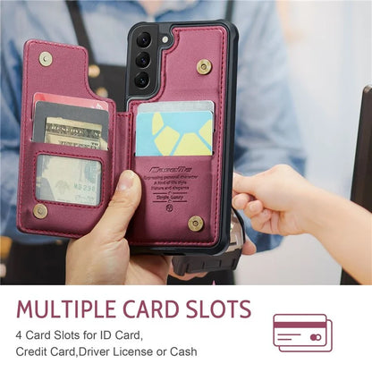 CASEME C22 Series for Samsung Galaxy S21 5G / 4G Case Card Slots RFID Blocking Phone Cover