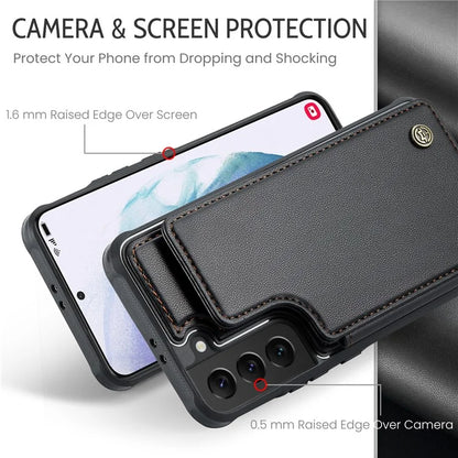CASEME C22 Series for Samsung Galaxy S21 5G / 4G Case Card Slots RFID Blocking Phone Cover