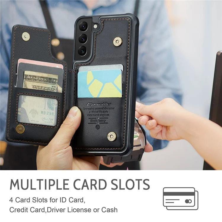 CASEME C22 Series for Samsung Galaxy S21 5G / 4G Case Card Slots RFID Blocking Phone Cover
