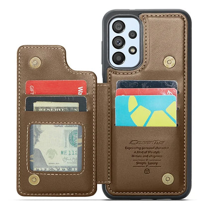CASEME C22 Series for Samsung Galaxy A53 5G Case RFID Blocking 5 Card Slots Glossy Phone Cover
