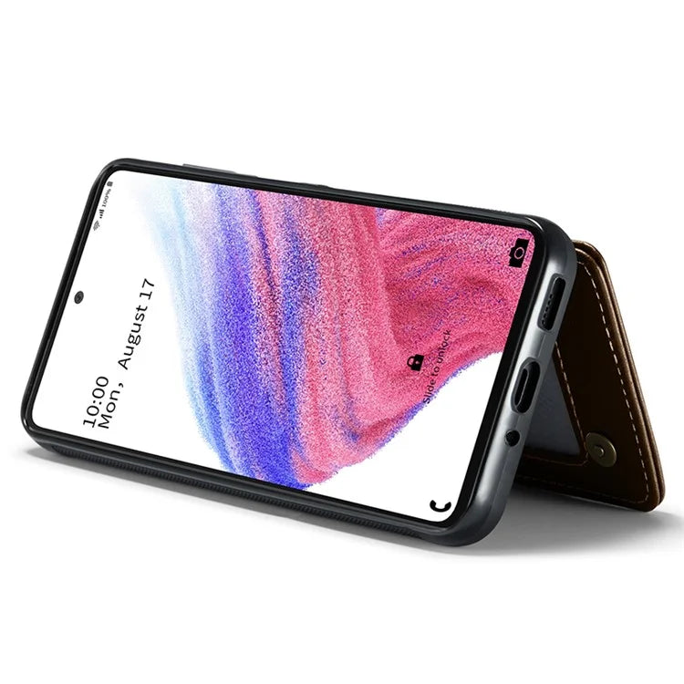 CASEME C22 Series for Samsung Galaxy A53 5G Case RFID Blocking 5 Card Slots Glossy Phone Cover