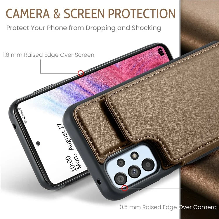 CASEME C22 Series for Samsung Galaxy A53 5G Case RFID Blocking 5 Card Slots Glossy Phone Cover