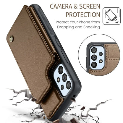 CASEME C22 Series for Samsung Galaxy A53 5G Case RFID Blocking 5 Card Slots Glossy Phone Cover