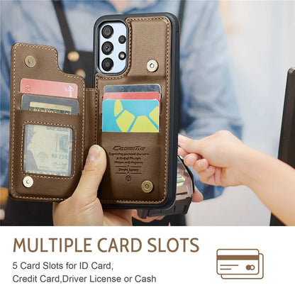 CASEME C22 Series for Samsung Galaxy A53 5G Case RFID Blocking 5 Card Slots Glossy Phone Cover