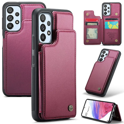 CASEME C22 Series for Samsung Galaxy A53 5G Case RFID Blocking 5 Card Slots Glossy Phone Cover