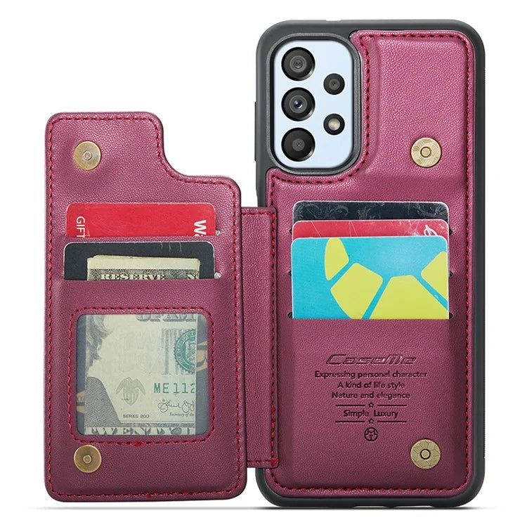 CASEME C22 Series for Samsung Galaxy A53 5G Case RFID Blocking 5 Card Slots Glossy Phone Cover