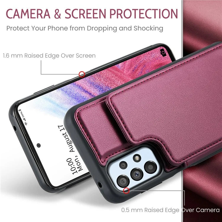 CASEME C22 Series for Samsung Galaxy A53 5G Case RFID Blocking 5 Card Slots Glossy Phone Cover