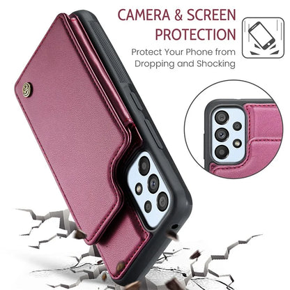 CASEME C22 Series for Samsung Galaxy A53 5G Case RFID Blocking 5 Card Slots Glossy Phone Cover