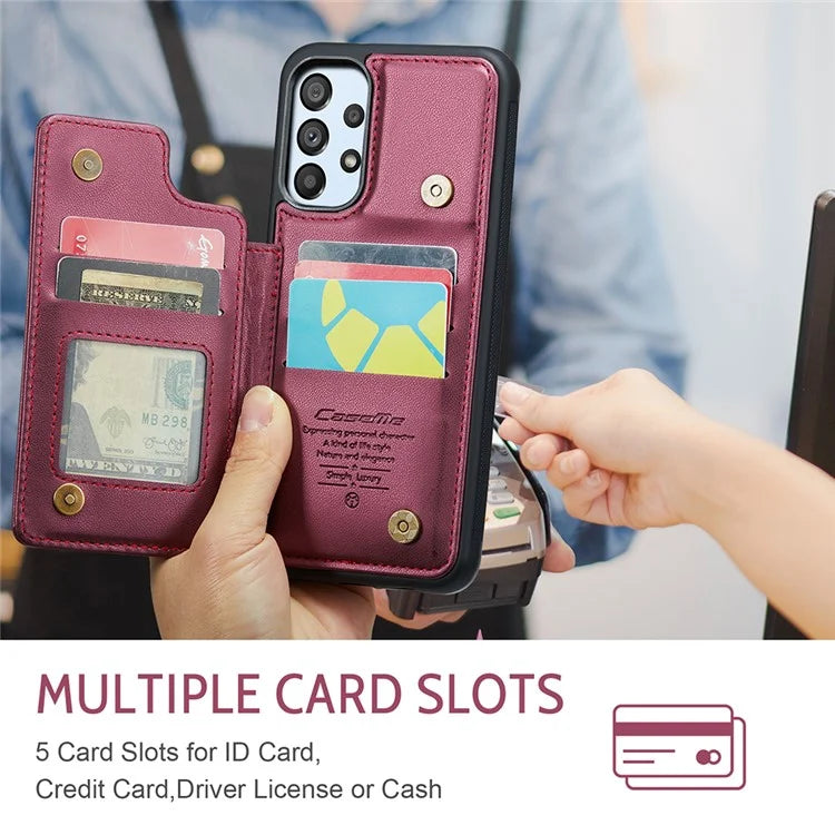 CASEME C22 Series for Samsung Galaxy A53 5G Case RFID Blocking 5 Card Slots Glossy Phone Cover