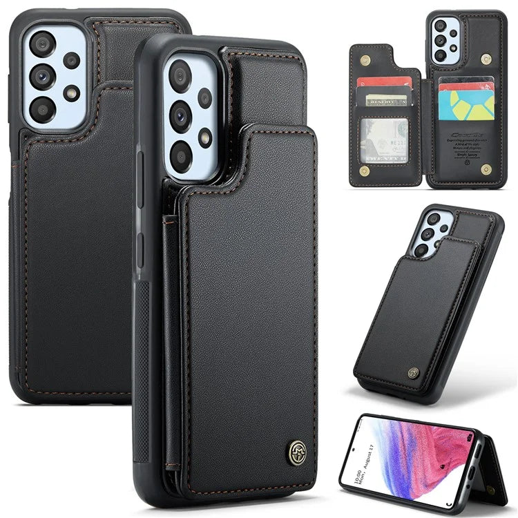 CASEME C22 Series for Samsung Galaxy A53 5G Case RFID Blocking 5 Card Slots Glossy Phone Cover