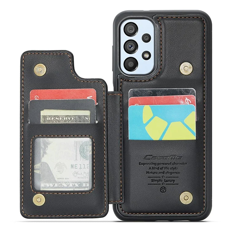 CASEME C22 Series for Samsung Galaxy A53 5G Case RFID Blocking 5 Card Slots Glossy Phone Cover