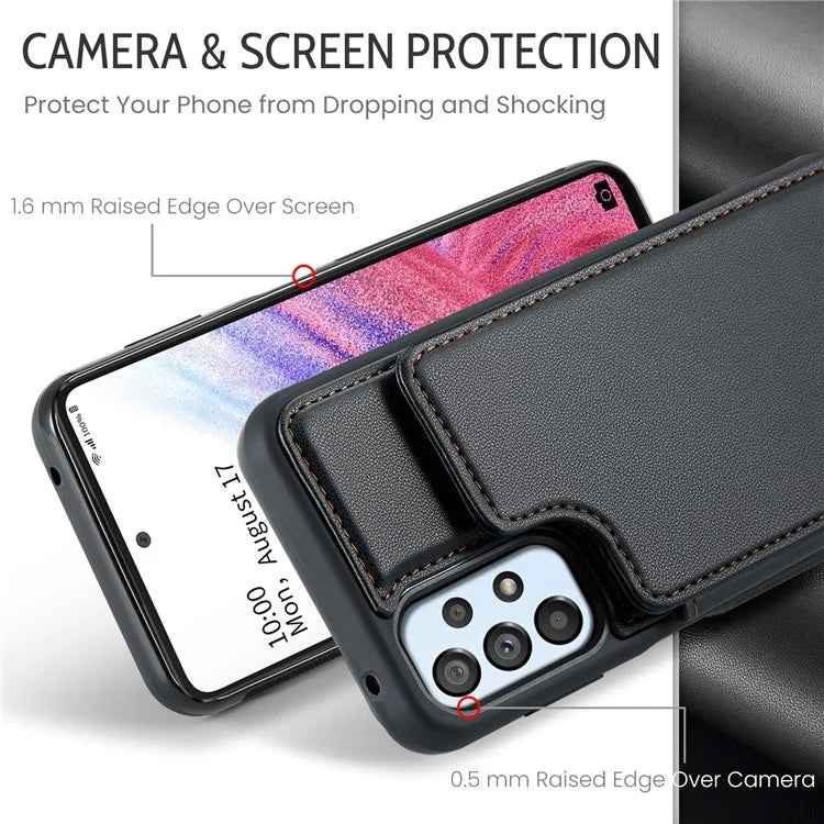 CASEME C22 Series for Samsung Galaxy A53 5G Case RFID Blocking 5 Card Slots Glossy Phone Cover