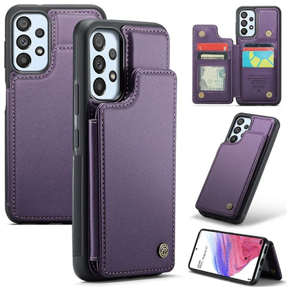 CASEME C22 Series for Samsung Galaxy A53 5G Case RFID Blocking 5 Card Slots Glossy Phone Cover