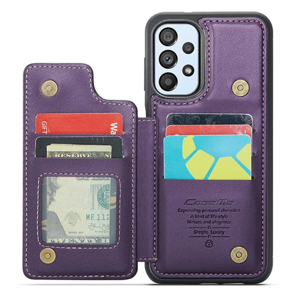 CASEME C22 Series for Samsung Galaxy A53 5G Case RFID Blocking 5 Card Slots Glossy Phone Cover