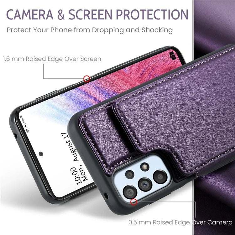 CASEME C22 Series for Samsung Galaxy A53 5G Case RFID Blocking 5 Card Slots Glossy Phone Cover