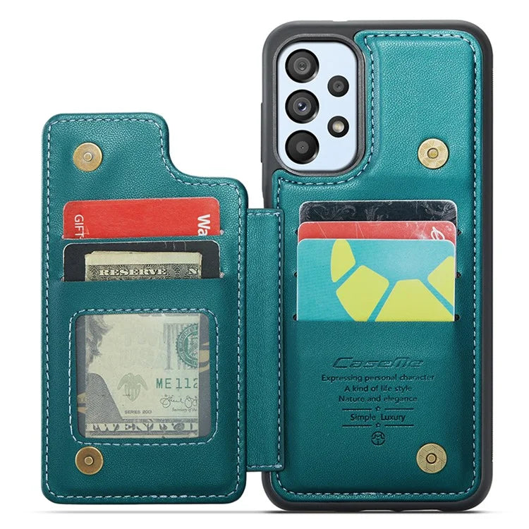 CASEME C22 Series for Samsung Galaxy A53 5G Case RFID Blocking 5 Card Slots Glossy Phone Cover
