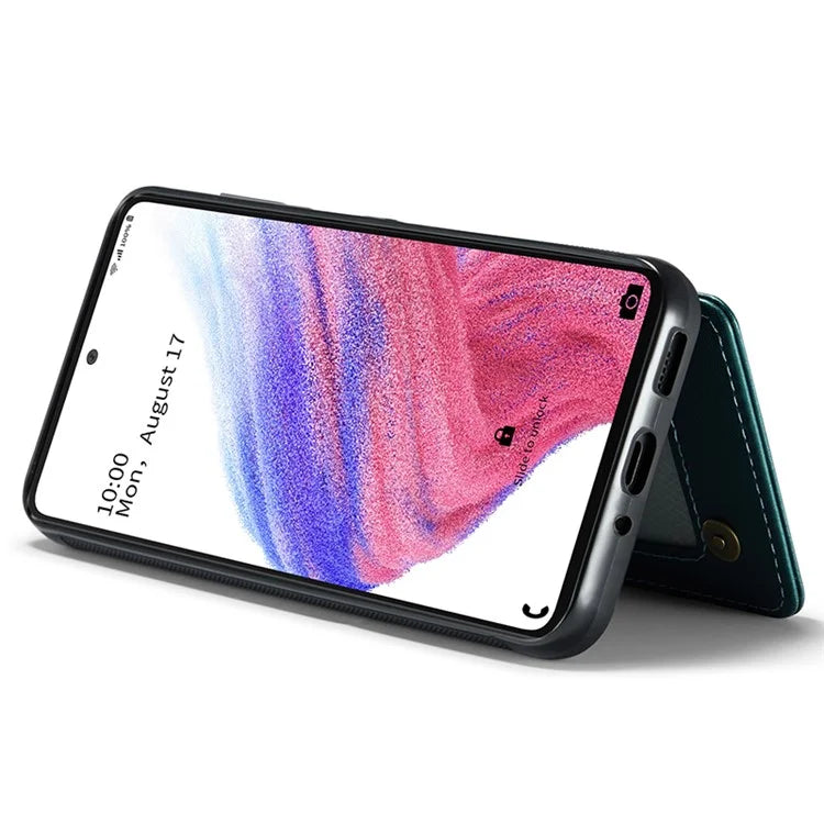 CASEME C22 Series for Samsung Galaxy A53 5G Case RFID Blocking 5 Card Slots Glossy Phone Cover