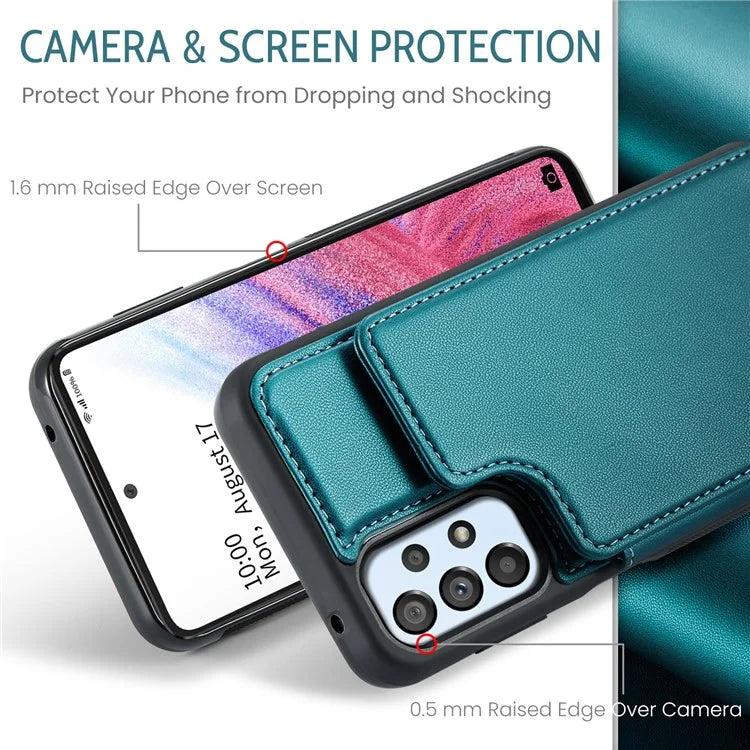 CASEME C22 Series for Samsung Galaxy A53 5G Case RFID Blocking 5 Card Slots Glossy Phone Cover