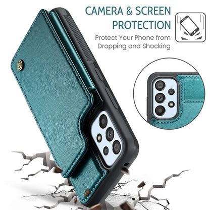 CASEME C22 Series for Samsung Galaxy A53 5G Case RFID Blocking 5 Card Slots Glossy Phone Cover