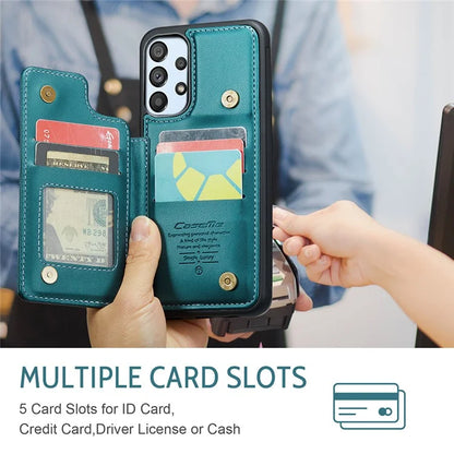 CASEME C22 Series for Samsung Galaxy A53 5G Case RFID Blocking 5 Card Slots Glossy Phone Cover