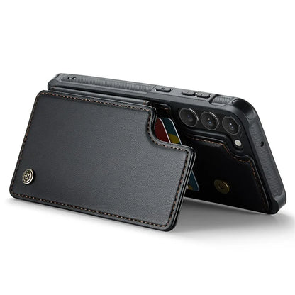 CASEME C22 Series for Samsung Galaxy S22+ 5G Kickstand Case Card Holder Litchi Texture Cover