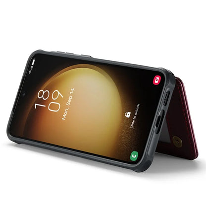 CASEME C22 Series for Samsung Galaxy S22+ 5G Kickstand Case Card Holder Litchi Texture Cover