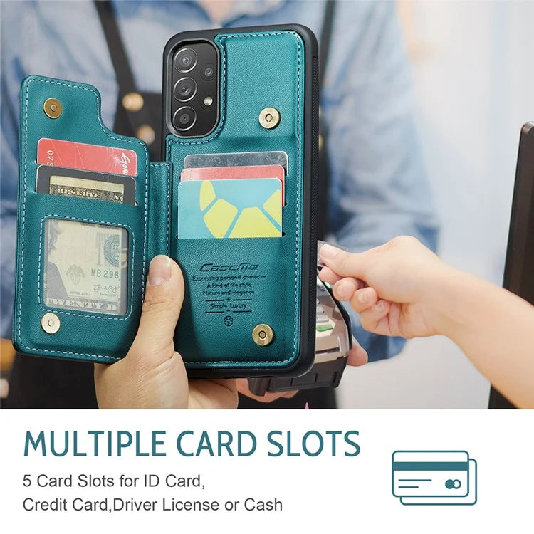 CASEME C22 Series for Samsung Galaxy A52 4G / 5G / A52s 5G Case Card Holder Kickstand Phone Cover