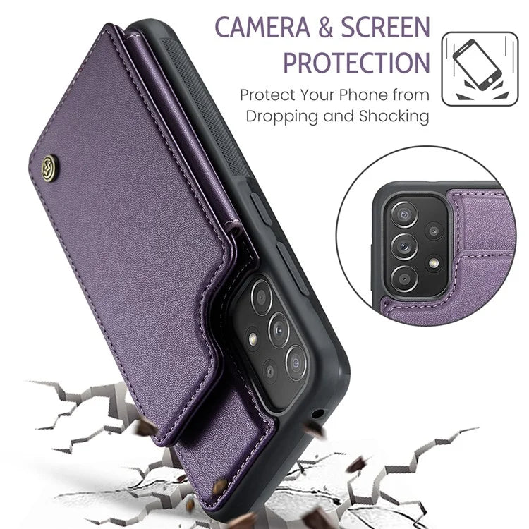 CASEME C22 Series for Samsung Galaxy A52 4G / 5G / A52s 5G Case Card Holder Kickstand Phone Cover