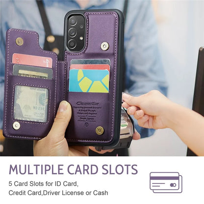 CASEME C22 Series for Samsung Galaxy A52 4G / 5G / A52s 5G Case Card Holder Kickstand Phone Cover