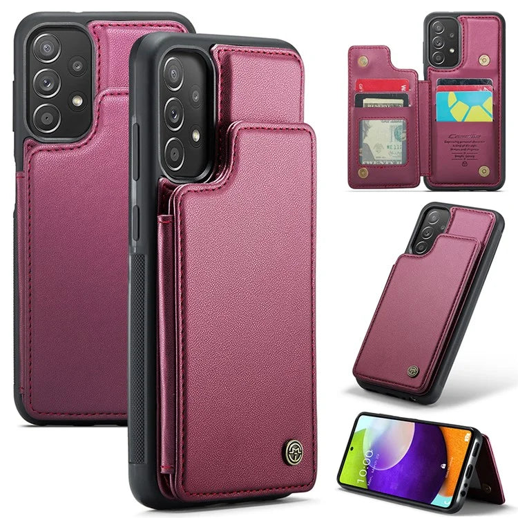 CASEME C22 Series for Samsung Galaxy A52 4G / 5G / A52s 5G Case Card Holder Kickstand Phone Cover