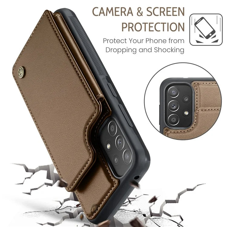 CASEME C22 Series for Samsung Galaxy A52 4G / 5G / A52s 5G Case Card Holder Kickstand Phone Cover