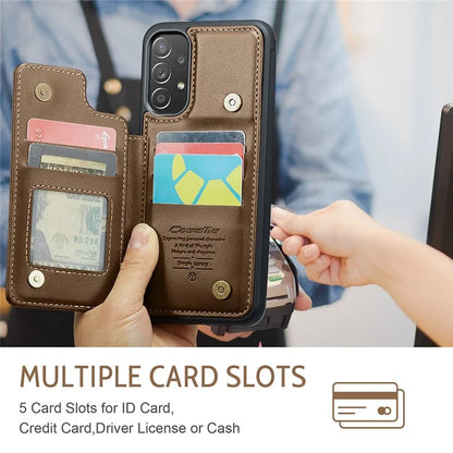CASEME C22 Series for Samsung Galaxy A52 4G / 5G / A52s 5G Case Card Holder Kickstand Phone Cover