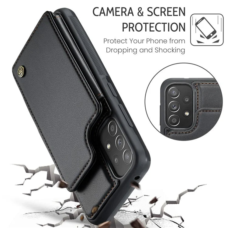 CASEME C22 Series for Samsung Galaxy A52 4G / 5G / A52s 5G Case Card Holder Kickstand Phone Cover