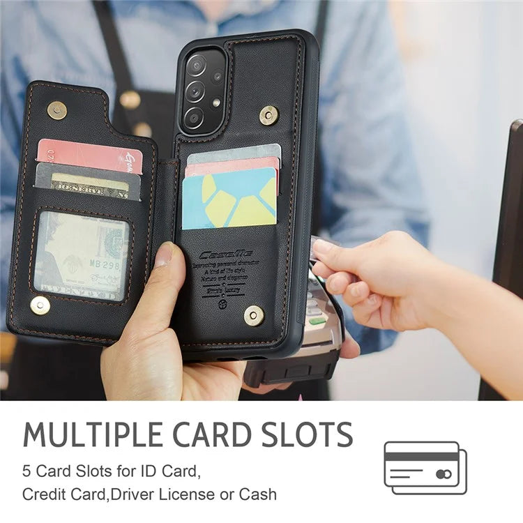 CASEME C22 Series for Samsung Galaxy A52 4G / 5G / A52s 5G Case Card Holder Kickstand Phone Cover