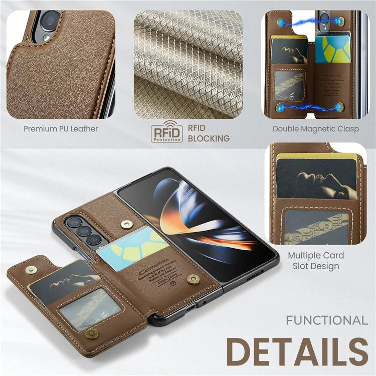 CASEME C22 Series for Samsung Galaxy Z Fold4 5G Case Glossy Kickstand Phone Protector