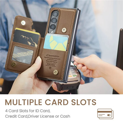 CASEME C22 Series for Samsung Galaxy Z Fold4 5G Case Glossy Kickstand Phone Protector